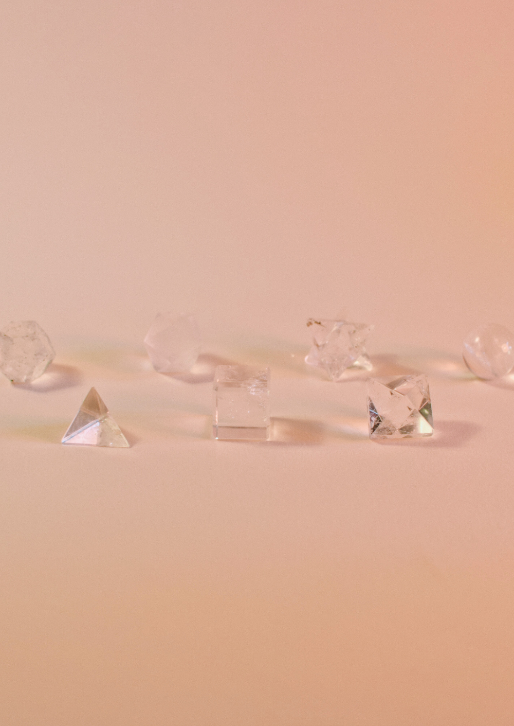 Quartz Crystal Platonic Solids Set