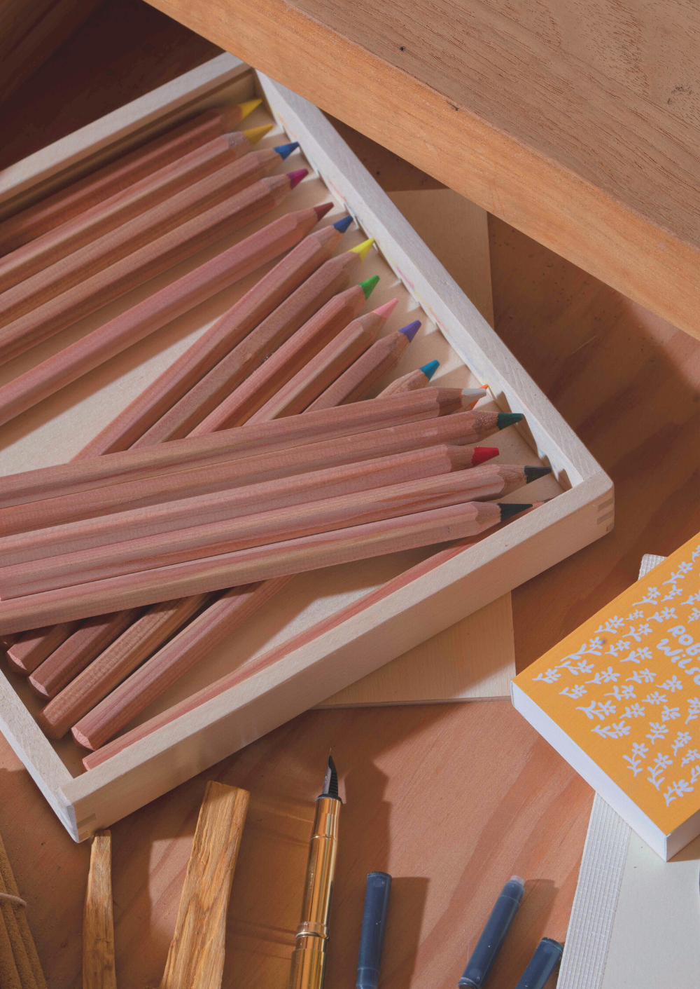 Colored Pencil Wooden Box