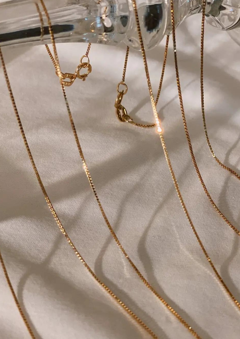 14k Gold Box Chain Necklace